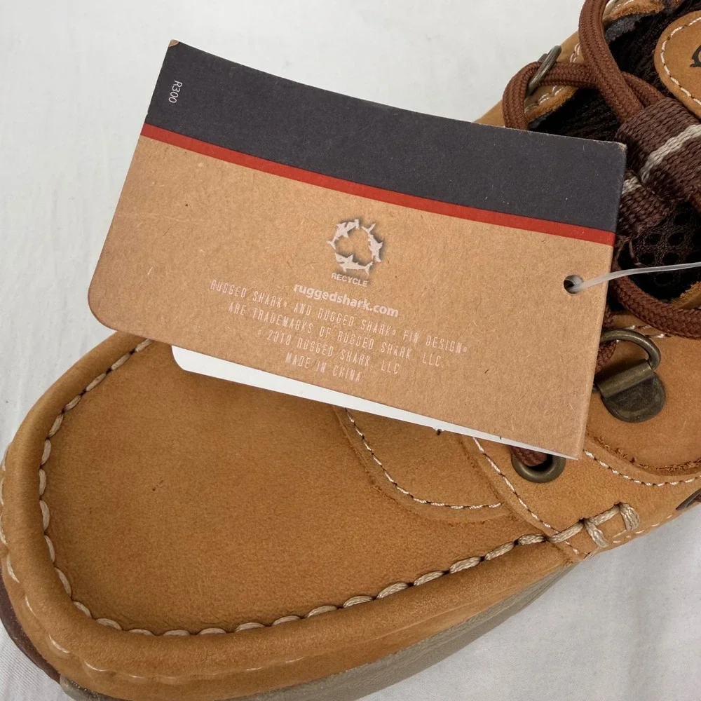 Rugged Shark Bill Dance Collection Mens Tan Boat Shoes Fishing Sneakers NWT‎